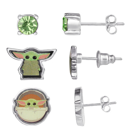 Set de tres pares de pendientes de Grogu Baby Yoda de Star Wars - 3
