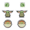 Set de tres pares de pendientes de Grogu Baby Yoda de Star Wars