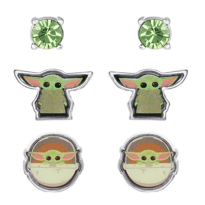 Set de tres pares de pendientes de Grogu Baby Yoda de Star Wars