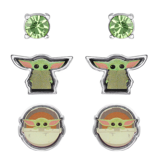 Set de tres pares de pendientes de Grogu Baby Yoda de Star Wars