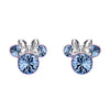 Pendientes de Minnie Disney bañados en plata con piedras facetadas