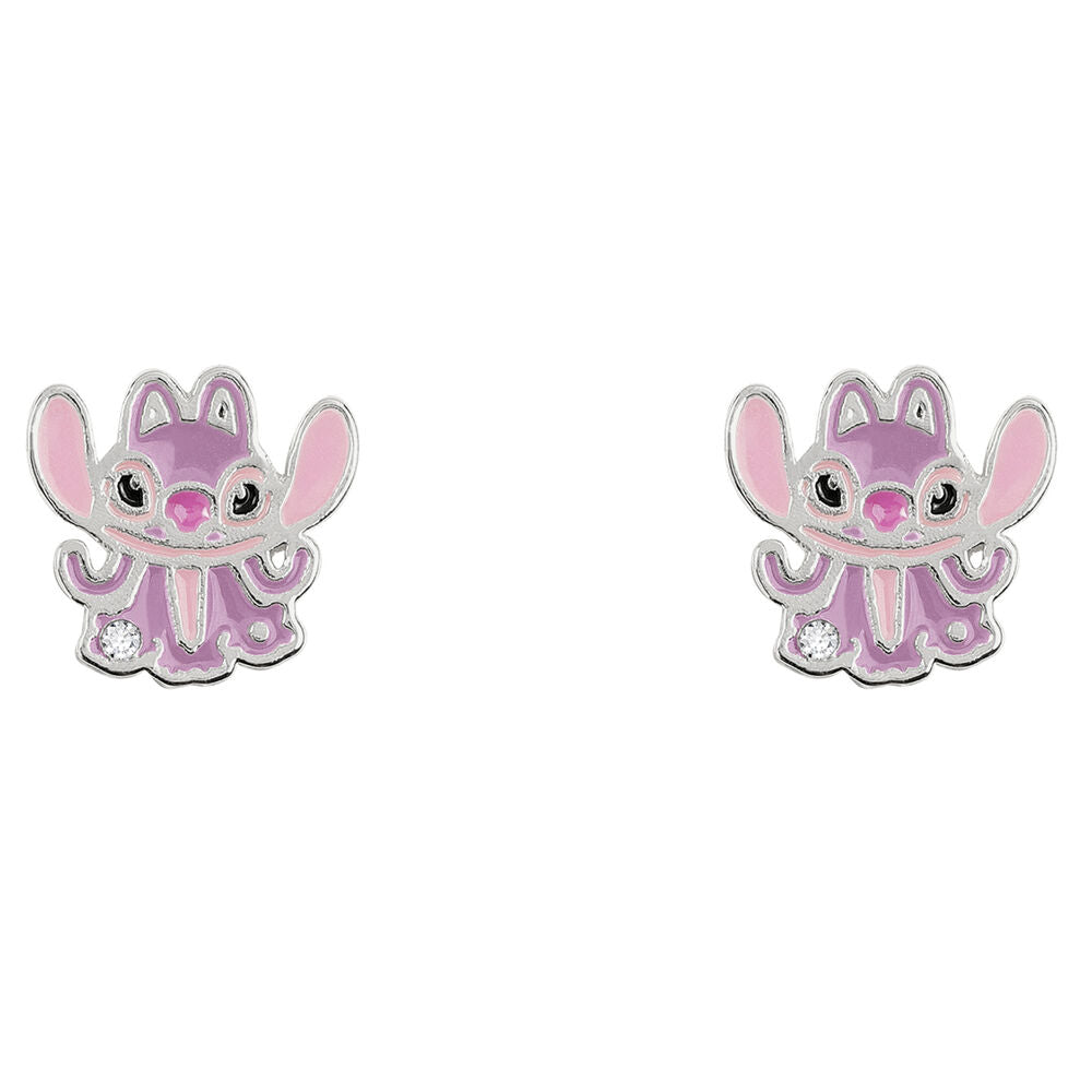 Pendientes de Ángel de Stitch Disney bañados en plata