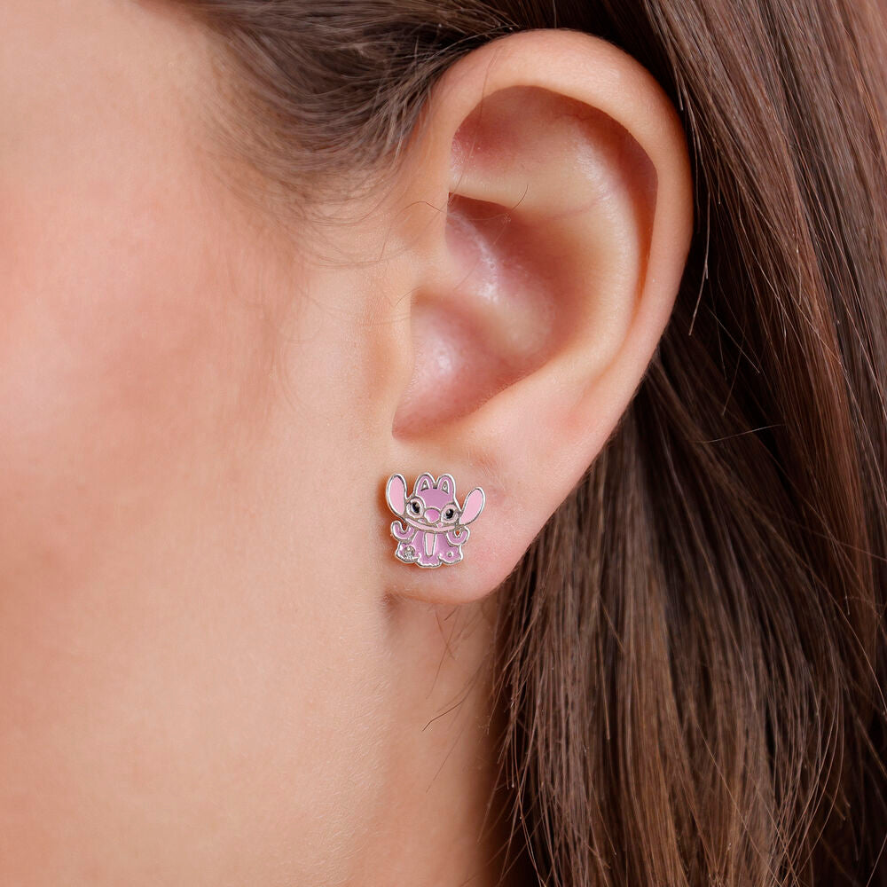 Pendientes de Ángel de Stitch Disney bañados en plata - 3