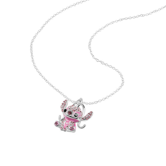 Colgante Angel de Disney Stitch con piedras rosas - 2