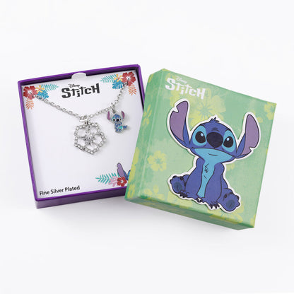 Colgante plateado de Stitch Disney con flor decorativa - 2