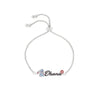 Pulsera de plata de ley con Stitch y texto Ohana