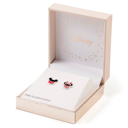 Pendientes Disney de Minnie y Mickey con esmalte rojo y negro - 3