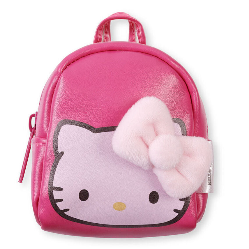 Llavero mini mochila rosa de Hello Kitty con lazo 3D