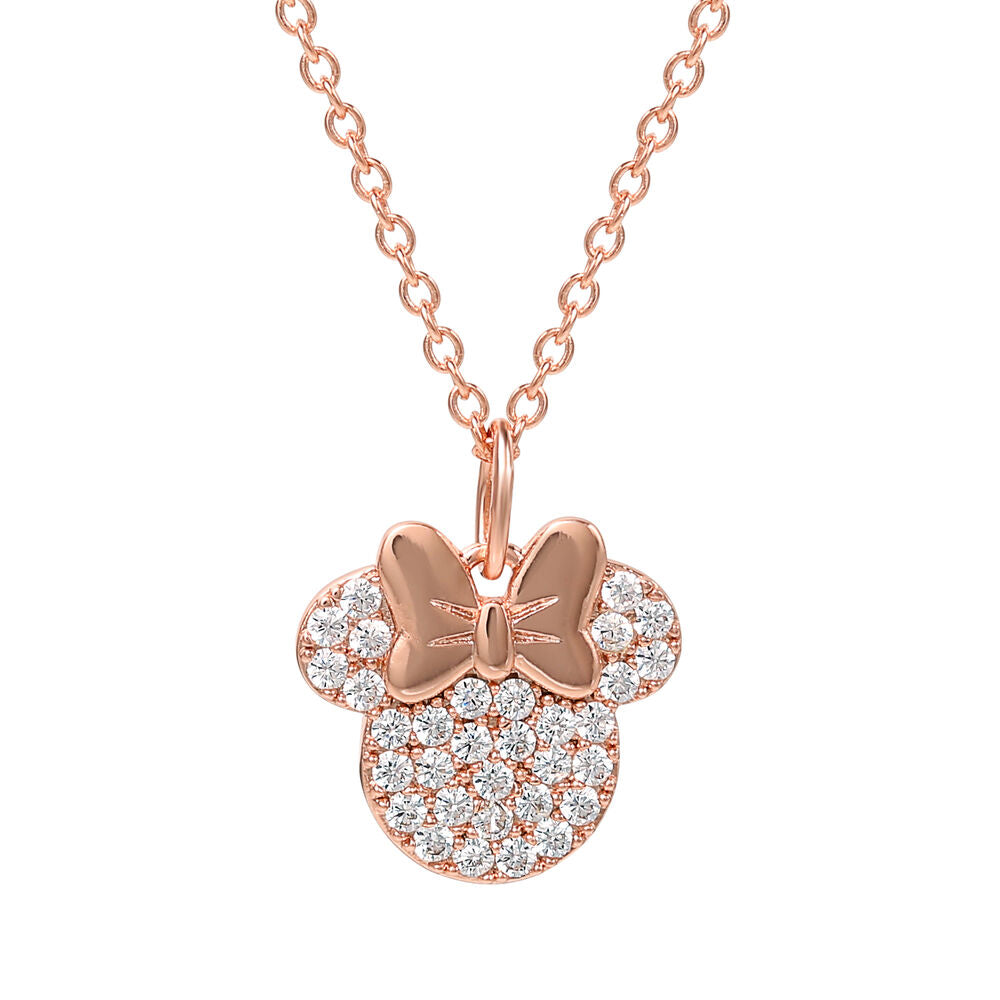 Colgante Minnie Disney con lazo en tono oro rosa