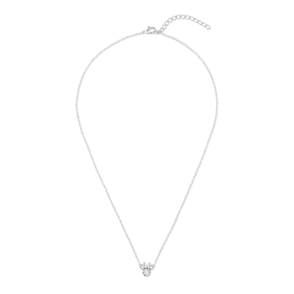 Set de collar y pendientes Minnie Disney chapado en plata con cristales transparentes - 3