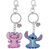 Set de dos llaveros Disney de Angel rosa y Stitch azul