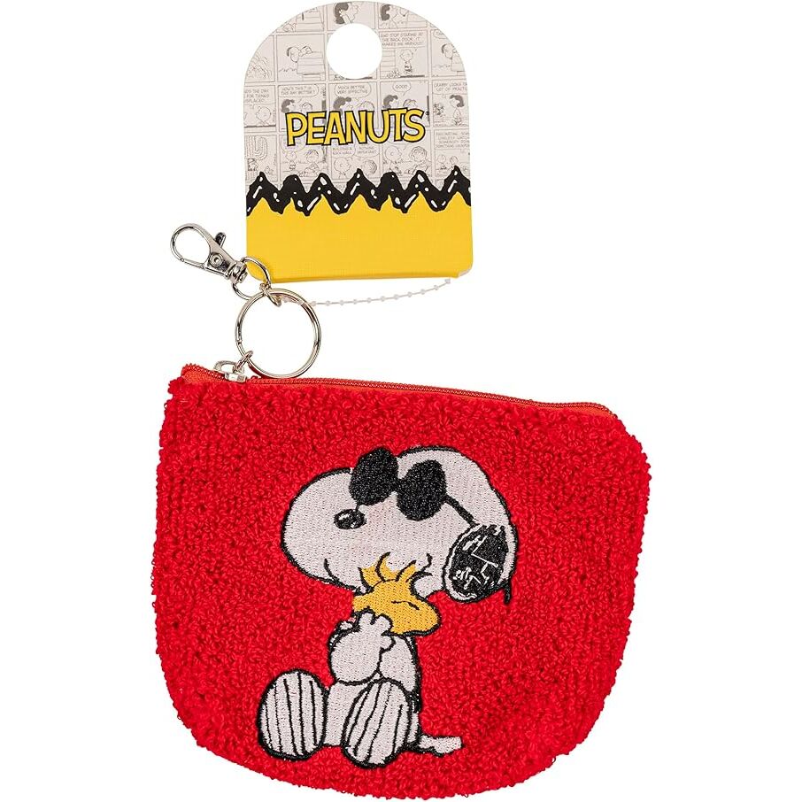 Llavero monedero rojo de Snoopy bordado con cremallera - 2