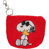 Llavero monedero rojo de Snoopy bordado con cremallera