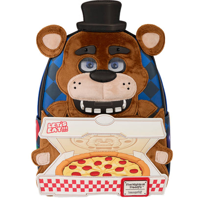 Mochila Loungefly de Freddy de Five Nights at Freddy's con caja de pizza