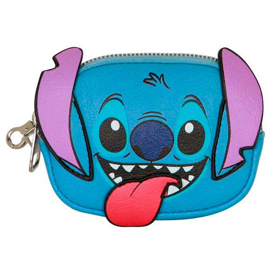 Monedero azul de Stitch Disney con orejas moradas y cremallera