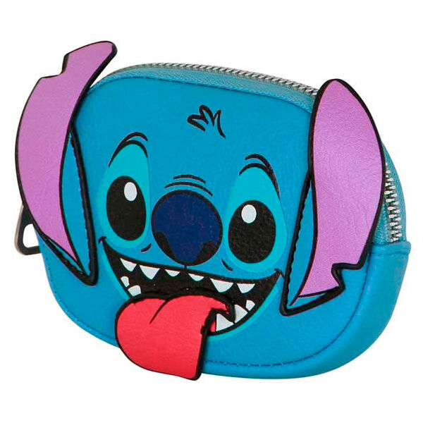 Monedero azul de Stitch Disney con orejas moradas y cremallera - 2
