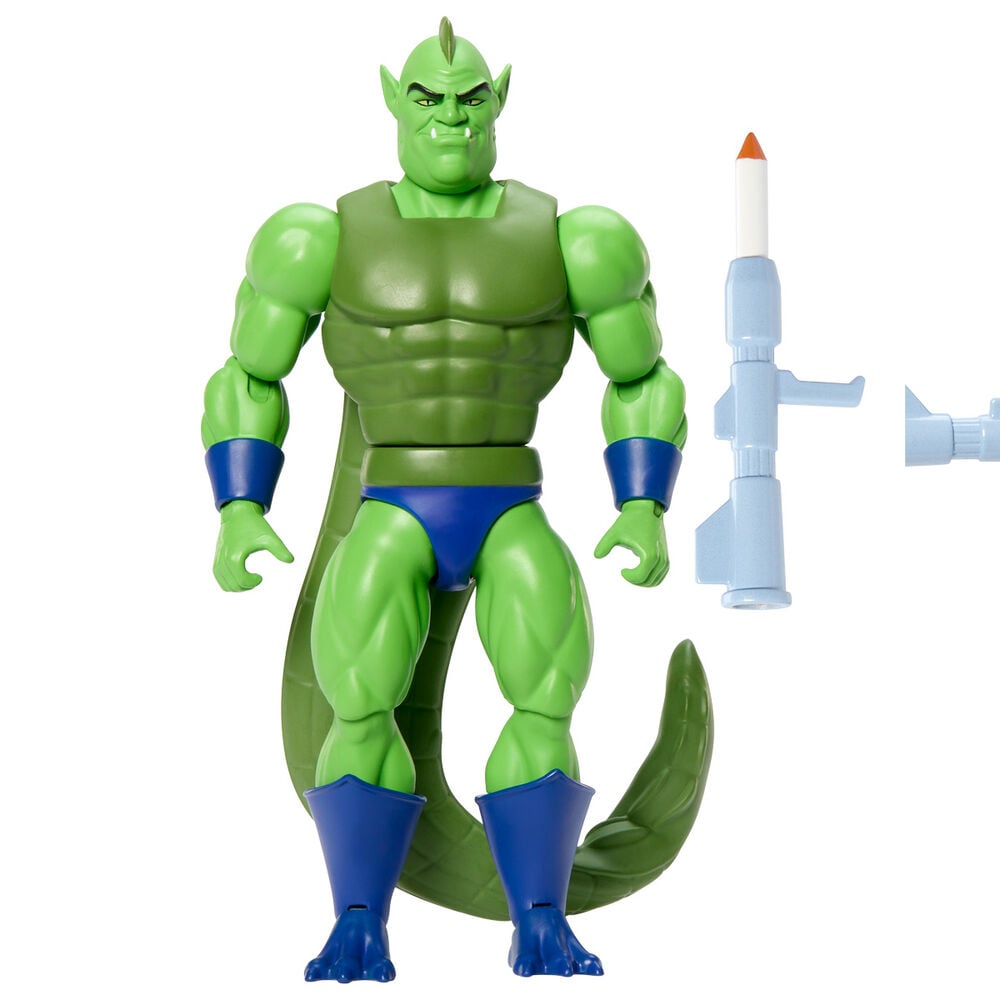 Figura Whiplash verde de Masters of the Universe Origins con accesorio