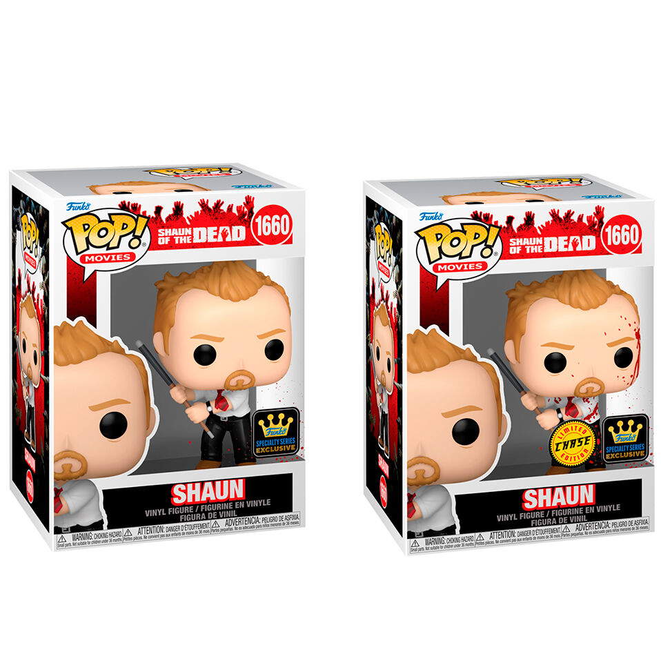Figura Funko POP! de Shaun de Zombies Party en caja, versiones estándar y Chase