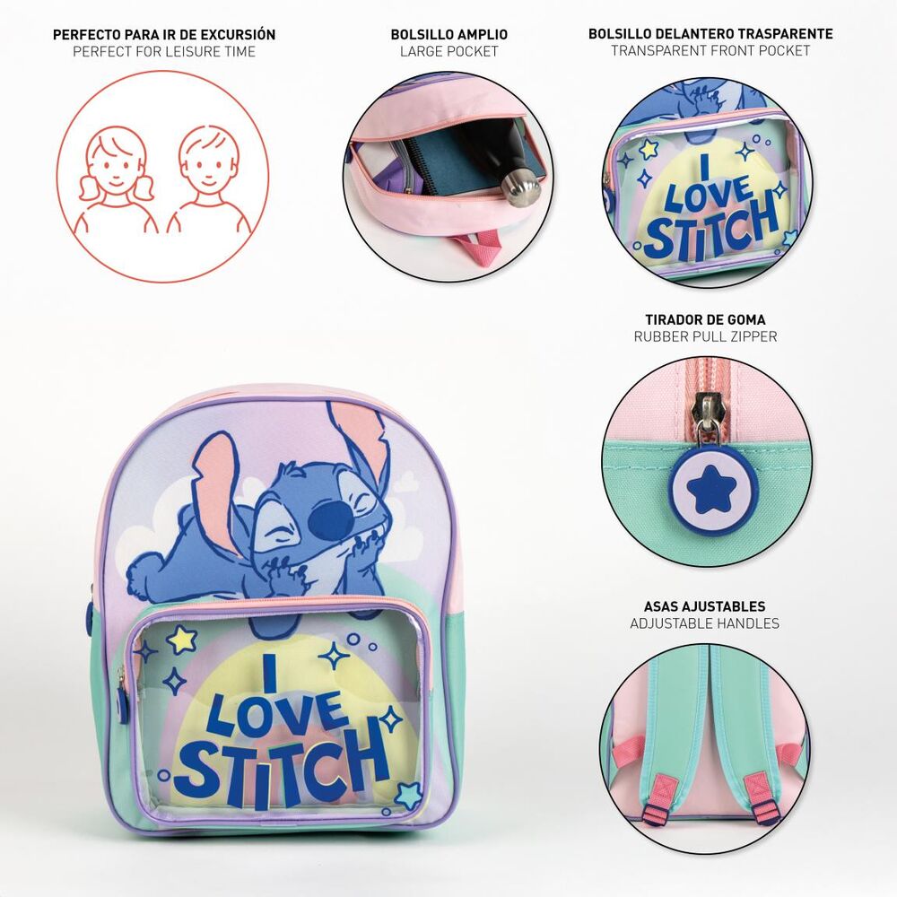 Mochila escolar Disney de Stitch en tonos lila y verde agua - 3