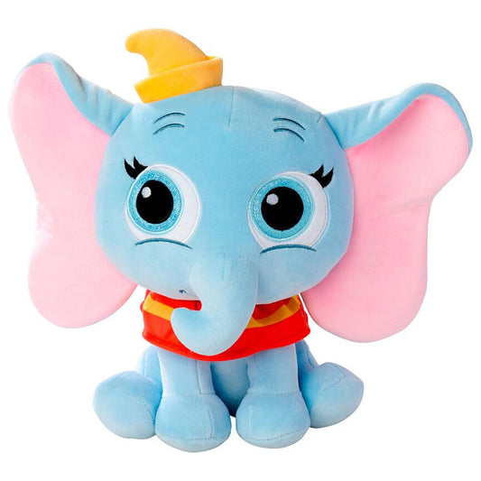 Peluche Disney Doorables de Dumbo azul con orejas rosas y sombrero amarillo