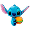 Peluche de Stitch Disney abrazando una hamburguesa