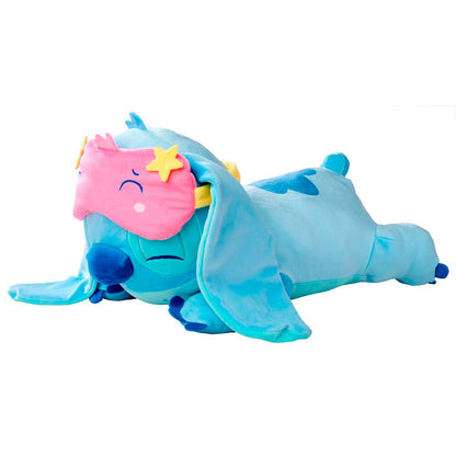 Peluche Stitch Dormilón de Disney tumbado con gorro rosa y estrella amarilla