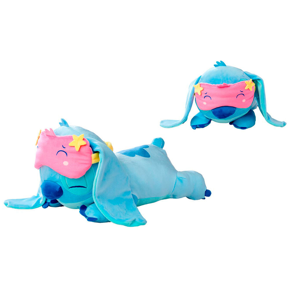 Peluche Stitch Dormilón de Disney tumbado con gorro rosa y estrella amarilla - 2