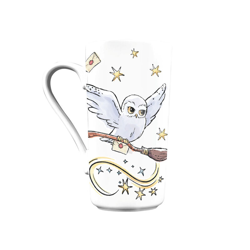 Taza de cerámica de Hedwig de Harry Potter con estrellas