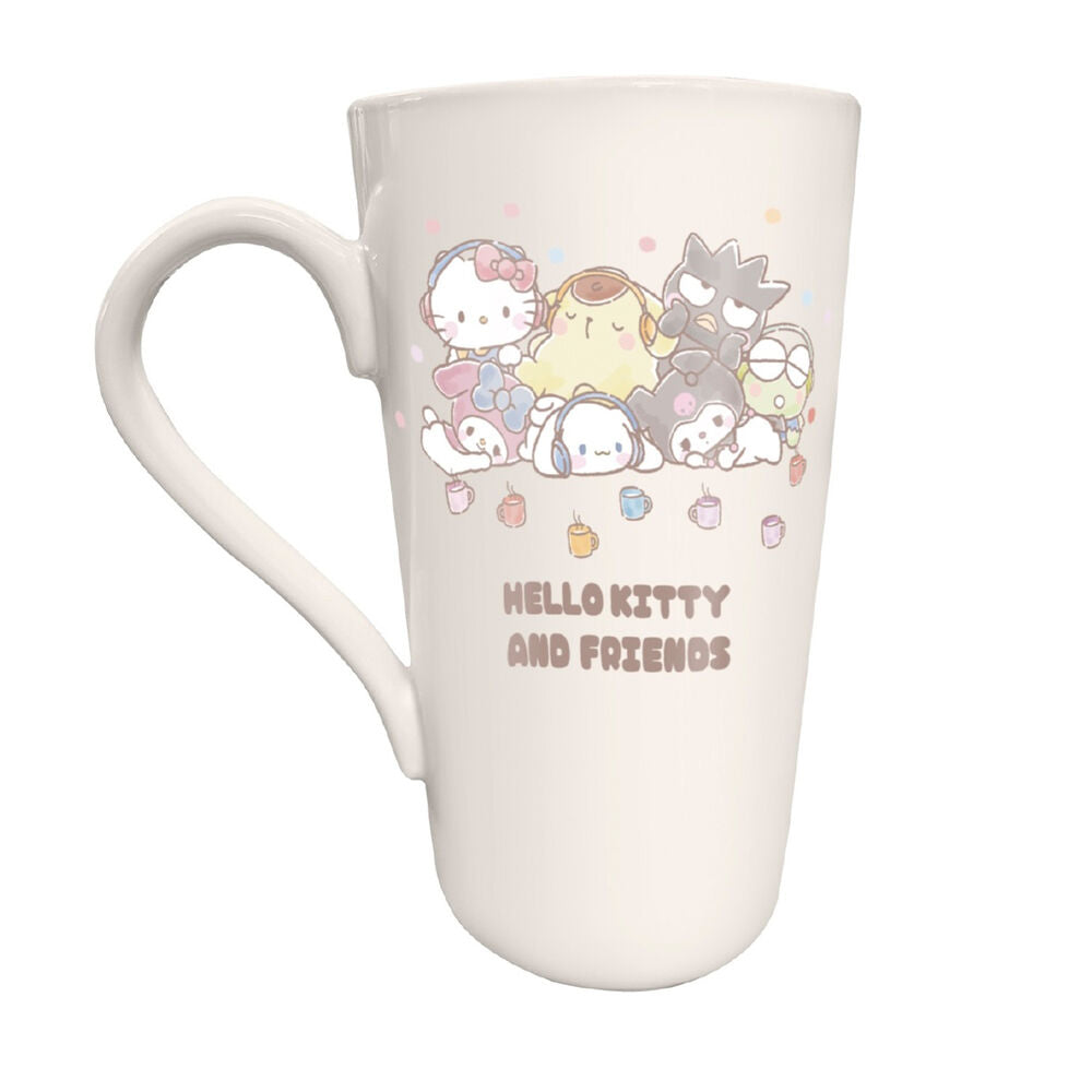 Taza blanca de cerámica Hello Kitty and Friends de 470 ml
