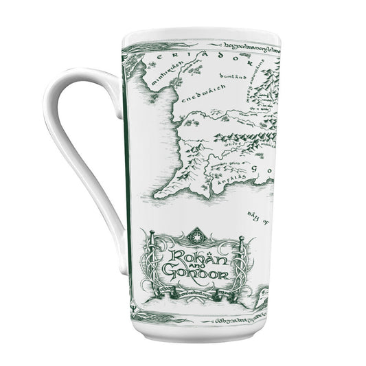 Taza de cerámica de El Señor de los Anillos con mapa de la Tierra Media