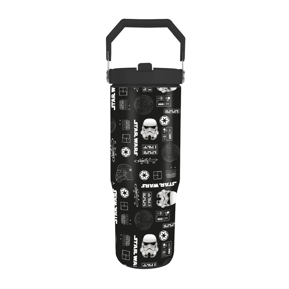 Vaso termo negro Star Wars de 880 ml con asa y diseño de stormtroopers