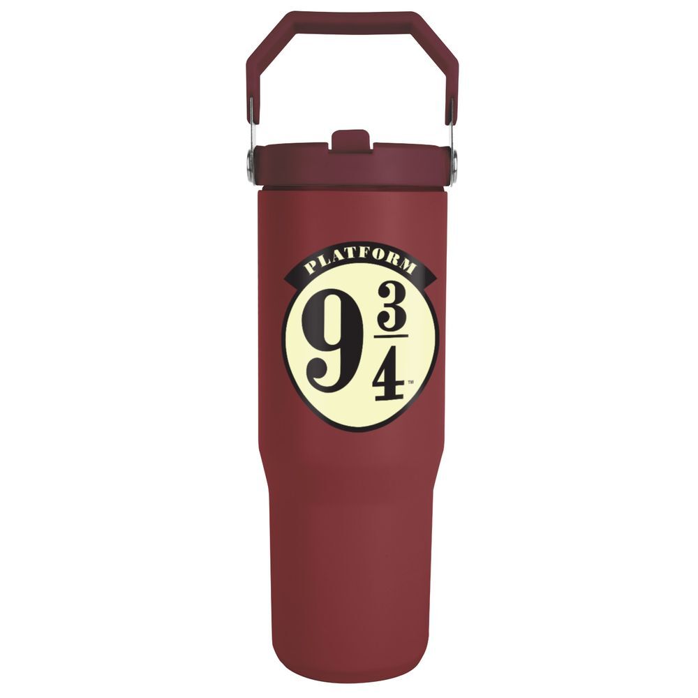 Vaso termo burdeos Harry Potter con diseño de la Plataforma 9 3/4
