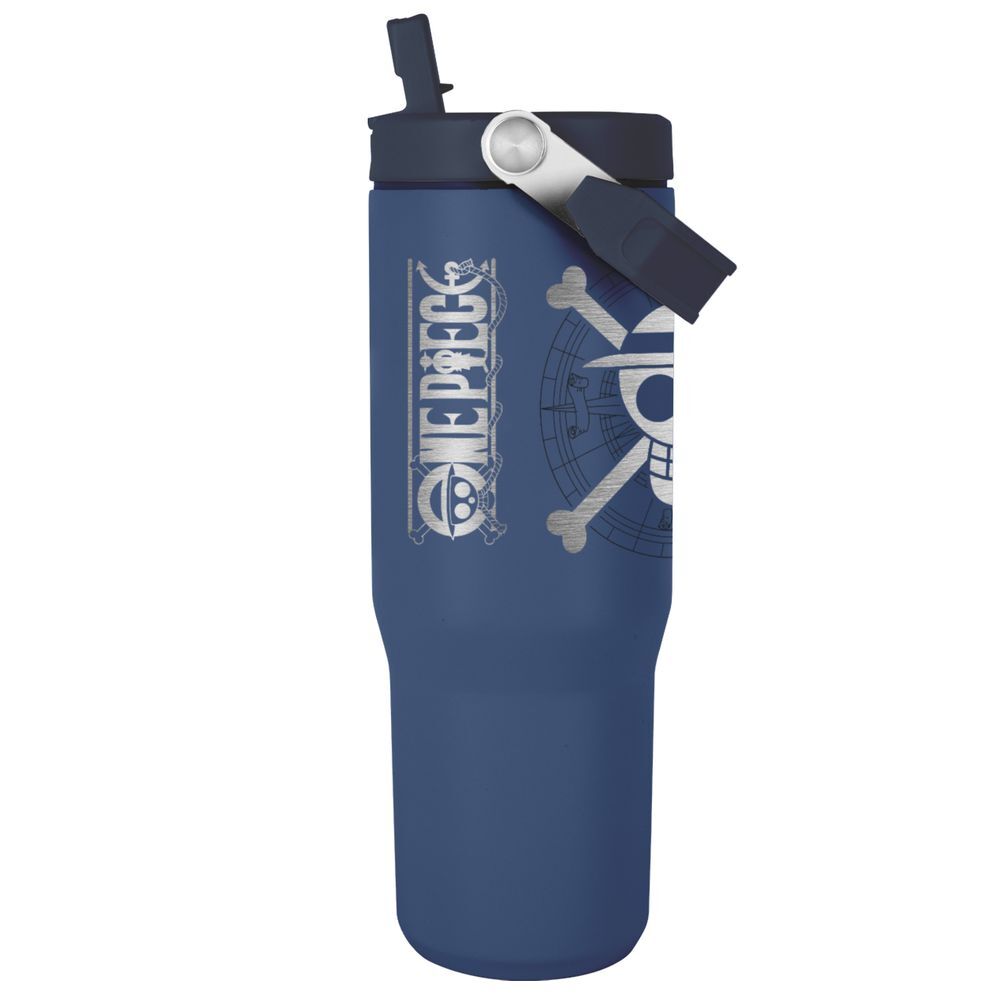 Vaso termo azul marino de One Piece con tapa y asa - 2