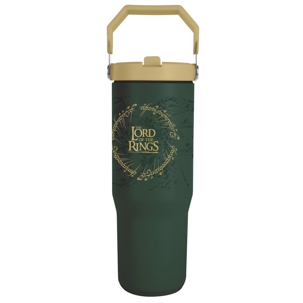 Vaso termo verde de El Señor de los Anillos con tapa y asa
