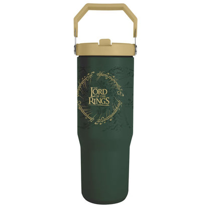 Vaso termo verde de El Señor de los Anillos con tapa y asa