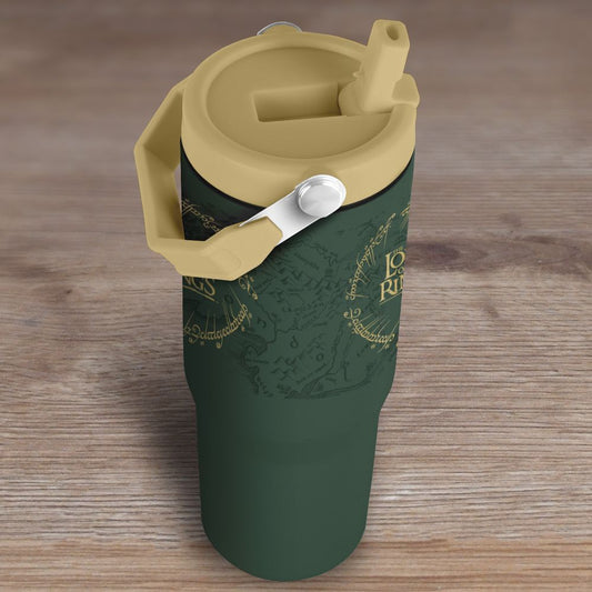 Vaso termo verde de El Señor de los Anillos con tapa y asa - 4
