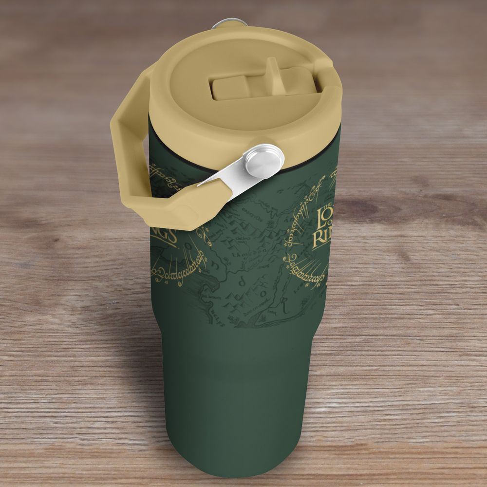 Vaso termo verde de El Señor de los Anillos con tapa y asa - 5