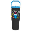 Vaso termo negro de Kuromi Hello Kitty con tapa y asa azul