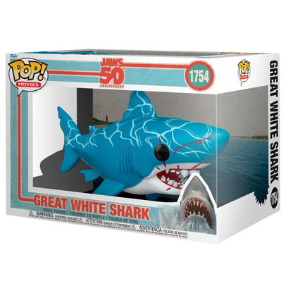 Figura FUNKO POP! Jaws Super Great White Shark azul con la boca abierta - 2
