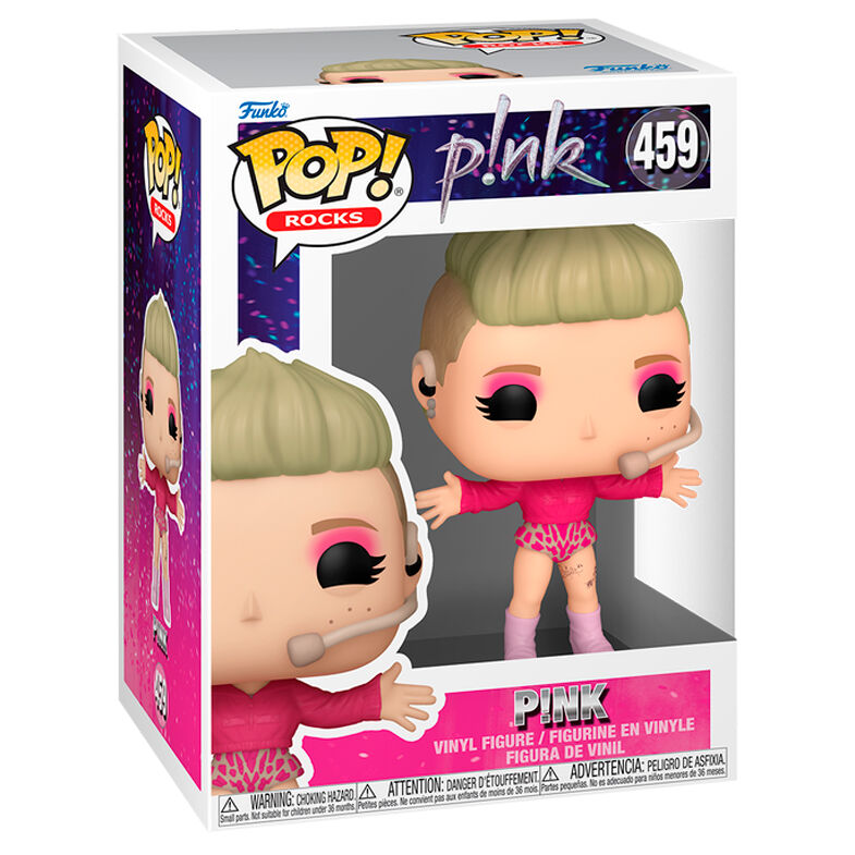 Figura Funko POP Rocks Pink con micrófono de diadema y vestuario rosa - 2