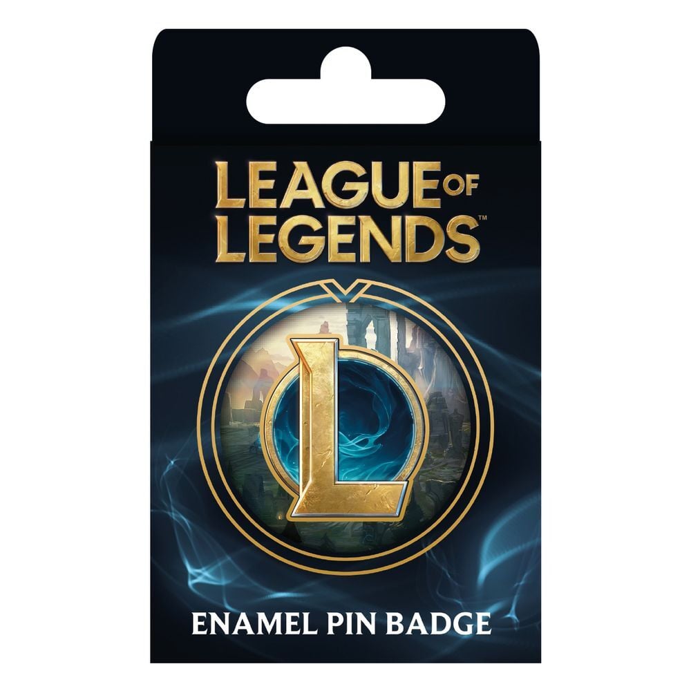 Pin esmaltado de League of Legends con logotipo dorado