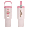 Vaso termo rosa Pusheen de 880 ml con asa y diseño de parfait