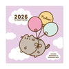 Calendario Pusheen 2025-2026 de 16 meses con globos