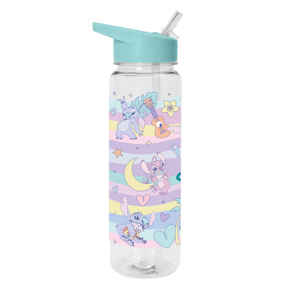 Cantimplora transparente de Stitch Disney con tapa turquesa