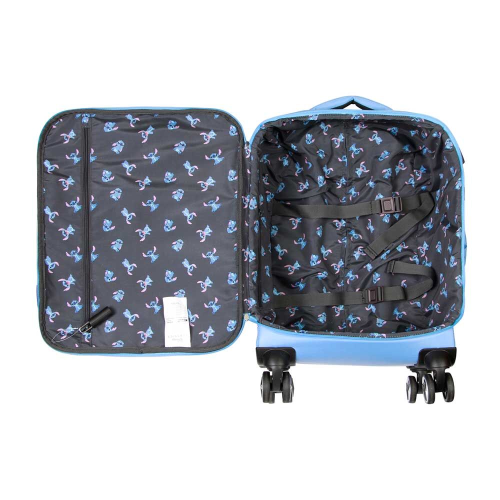 Maleta trolley azul de Stitch Disney con cuatro ruedas - 3