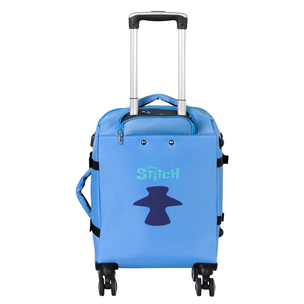 Maleta trolley azul de Stitch Disney con cuatro ruedas - 4
