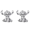 Pendientes bañados en plata con diseño 3D de Stitch de Disney