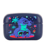 Caja de carga azul de auriculares Stitch Disney con diseño floral
