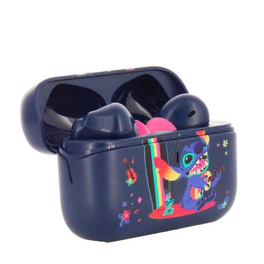 Caja de carga azul de auriculares Stitch Disney con diseño floral - 6
