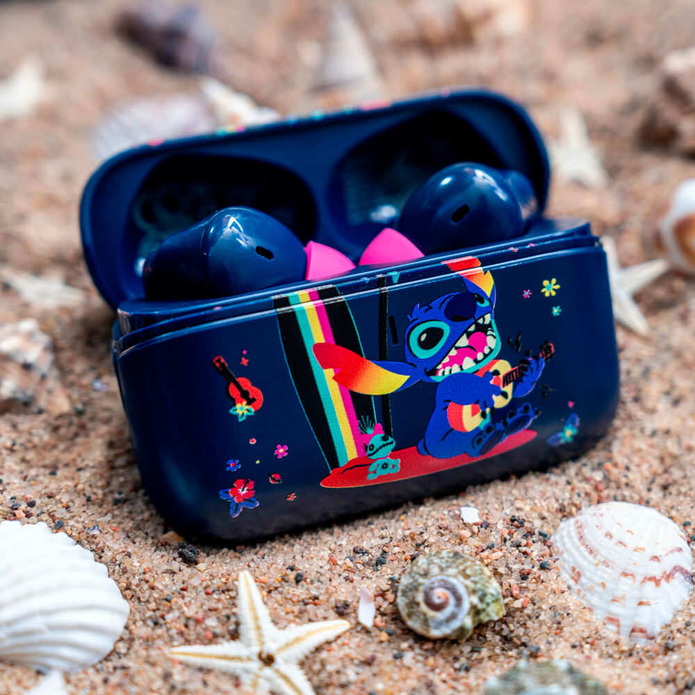 Caja de carga azul de auriculares Stitch Disney con diseño floral - 9